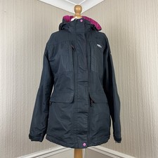 Trespass Tres-Tex Black Waterproof Hooded Outdoor Jacket Women’s L Hiking Walkin