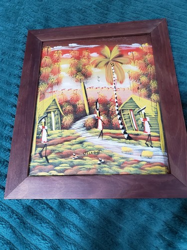 Vintage haitian painting - painting, on