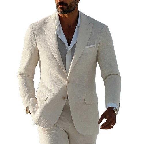 Linen men suits single - suits,