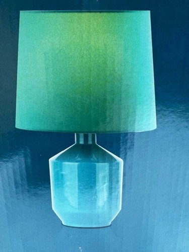 Teal ceramic table lamp - teal,