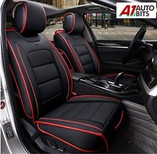 Deluxe Black Red PU Leather Front Car Seat Covers For Mercedes C E S GLA GLB EQC