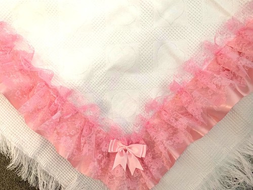 Frilly lacey baby shawl - shawl,