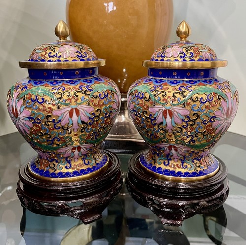 Pair vintage cloisonné - of,