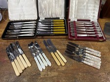 Tea Knives Job Lot x 36 Various Styles Sheffield 7” includes 4 Sets & others