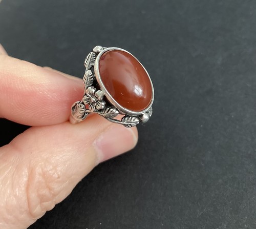 Silver and carnelian - , &
