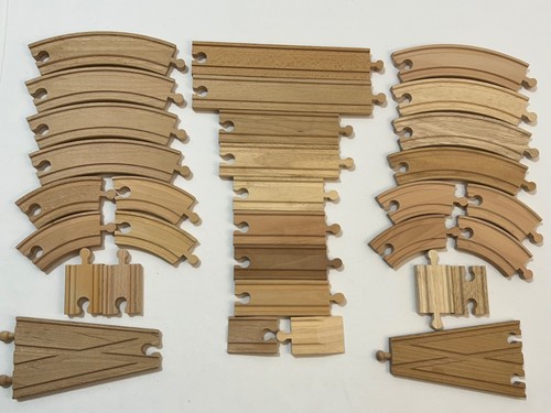 Wooden train track set - train, x32