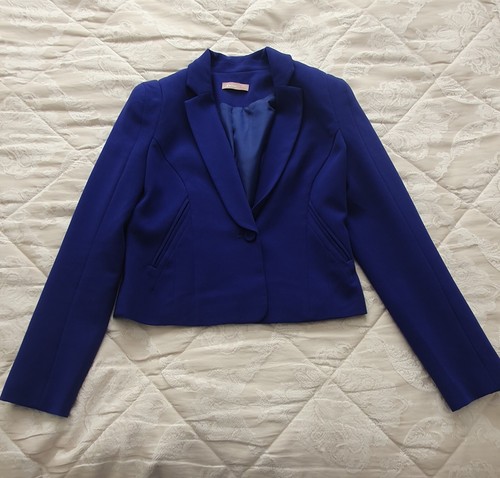 Cropped royal blue blazer - cropped,
