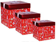 3 Christmas Xmas Gift Boxes