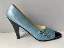 Right Shoe, Miniature, Blue Satin finish with 3 'jewels'