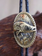 Brass bolo tie with pike