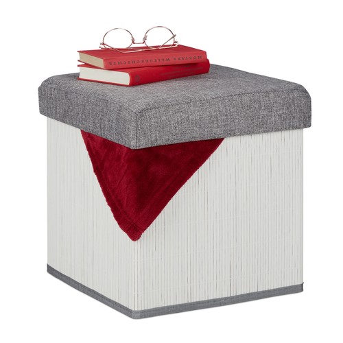 Padded ottoman stool white - padded,