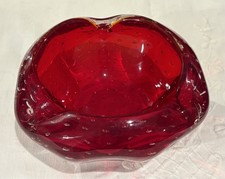 WHITEFRIARS Ruby Red Controlled Bubble Release Dish Bowl EXCELLENT CONDITION 