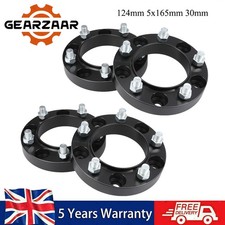 FOR LAND ROVER DEFENDER 30MM BLACK ALUMINIUM WHEEL SPACERS SPACER SET 124 5x165