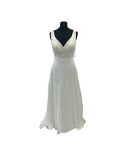 Romantica White Wedding Dress Embellished Floral Floaty Design UK12 Charity