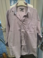 BNWOT Men's Purple And white Striped Long Sleeved Shirt By Primark 42" Chest