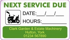 Mower Service Reminder | Lawnmower Garden Plant Machinery Sticker Customizable