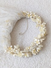 Antique Vintage Wedding Wax Crown Flowers Headband 1920s Bridal Headpiece Bride