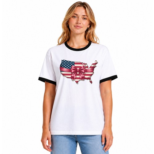 American flag womens ringer - flag,