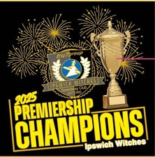 IPSWICH WITCHES SPEEDWAY PREMIERSHIP CHAMPIONS 2025 METAL BADGE - GOLD METAL