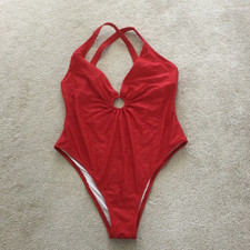 Gorgeous Red Cupshe swimming
