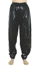 PVC Trousers Joggers Pants Bottoms Pull On Vinyl Plastic Mens Womens Shiny Black