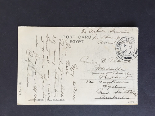 1915 base army post - t,