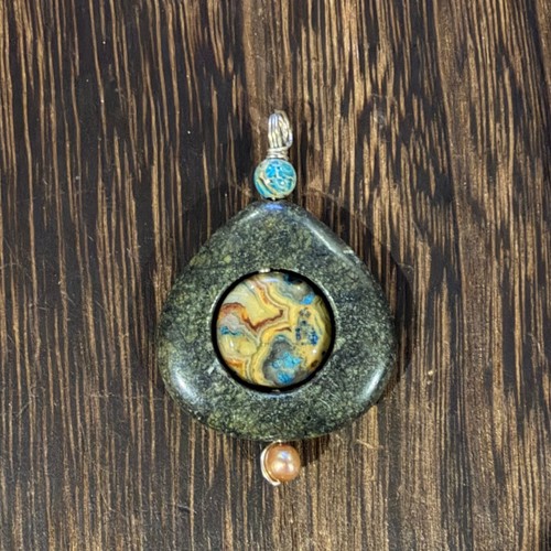 Stone pendant women green - stone,
