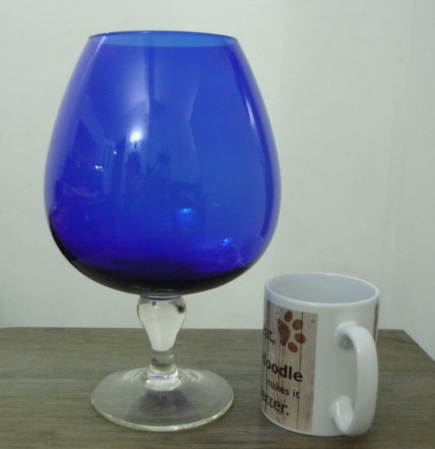 Large vintage stemmed blue - stemmed,