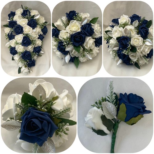 Wedding bouquets navy flowers - navy,