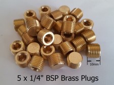 1/4" BSP BRASS BLANKING PLUGS SUITABILE FOR AIR PRESSURE SWITCH BRASS FITTINGS