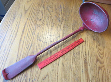 Vintage Aluminum Water Barrel Dipper Ladle Giant Spoon XL 24.5" painted red