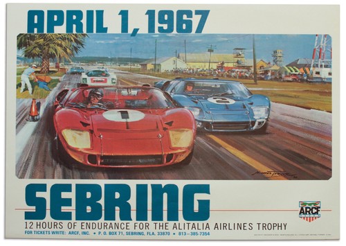 Vintage racing poster wall art - poster,