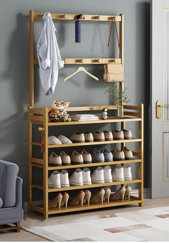 Wooden tiers hat coat stand - , 5