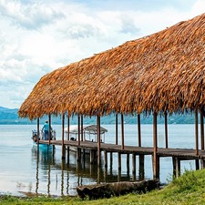 Artificial Thatch Roofing Mexican Tiki Bar Artificial Straw Greenery Decoration