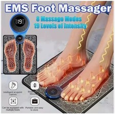 EMS Foot Massager Mat Electric Pad Blood Muscle Circulation Relief Pain LED USB