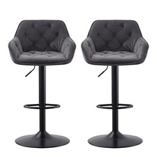 Set of 2/4 Bar Stools Velvet