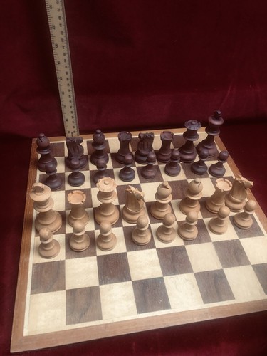 Vintage chess set wooden - vintage,