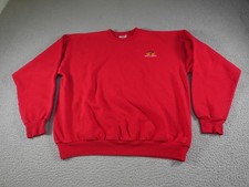 Vintage Wells Fargo Sweatshirt Mens Large Red Fleece Stagecoach Logo Bank Money