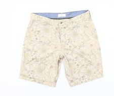 Primark Men’s Beige Floral Chino Shorts Size 34 Cotton Summer