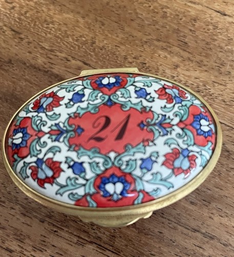Staffordshire enamel trinket - enamel,