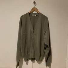 Uniqlo U Men’s Cardigan Size L 52% Cotton Green - Excellent Condition