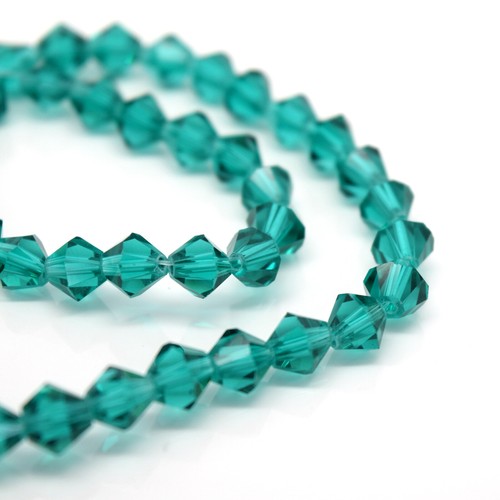 Faceted bicone crystal glass - crystal,