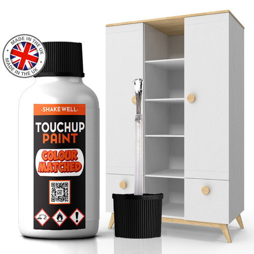 White enamel touch paint - up,