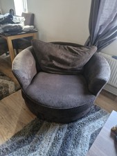 Brown Swivel Chair Cuddle Seat