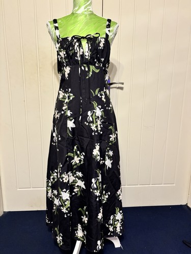Beautiful black floral long - floral,