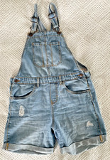 OSHKOSH B'gosh Girls Short Denim Blue Dungarees. Age 10 years.