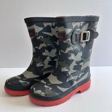 JOULES Boys Shark Camo Wellies