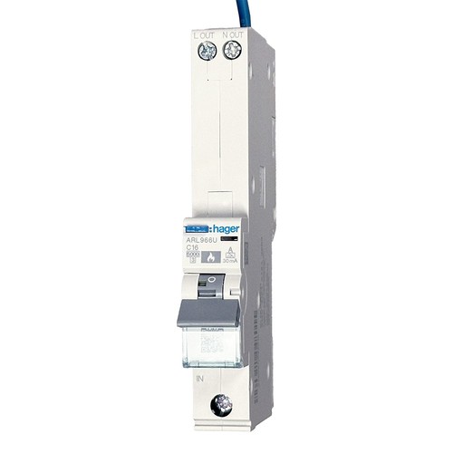 Hager arl966u 16a rcbo afdd - arl966u,