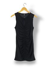 Urban Outfitters Ruched Black Mini Dress Key Hole neck Size M casual basic