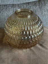 Amber Bubble Effect Glass Lampshade 19cm High And Wide